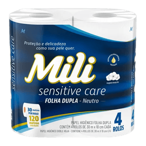 8954 PAPEL HIGIENICO FOLHA DUPLA MILI DUAL NEUTRO 4UN 30M